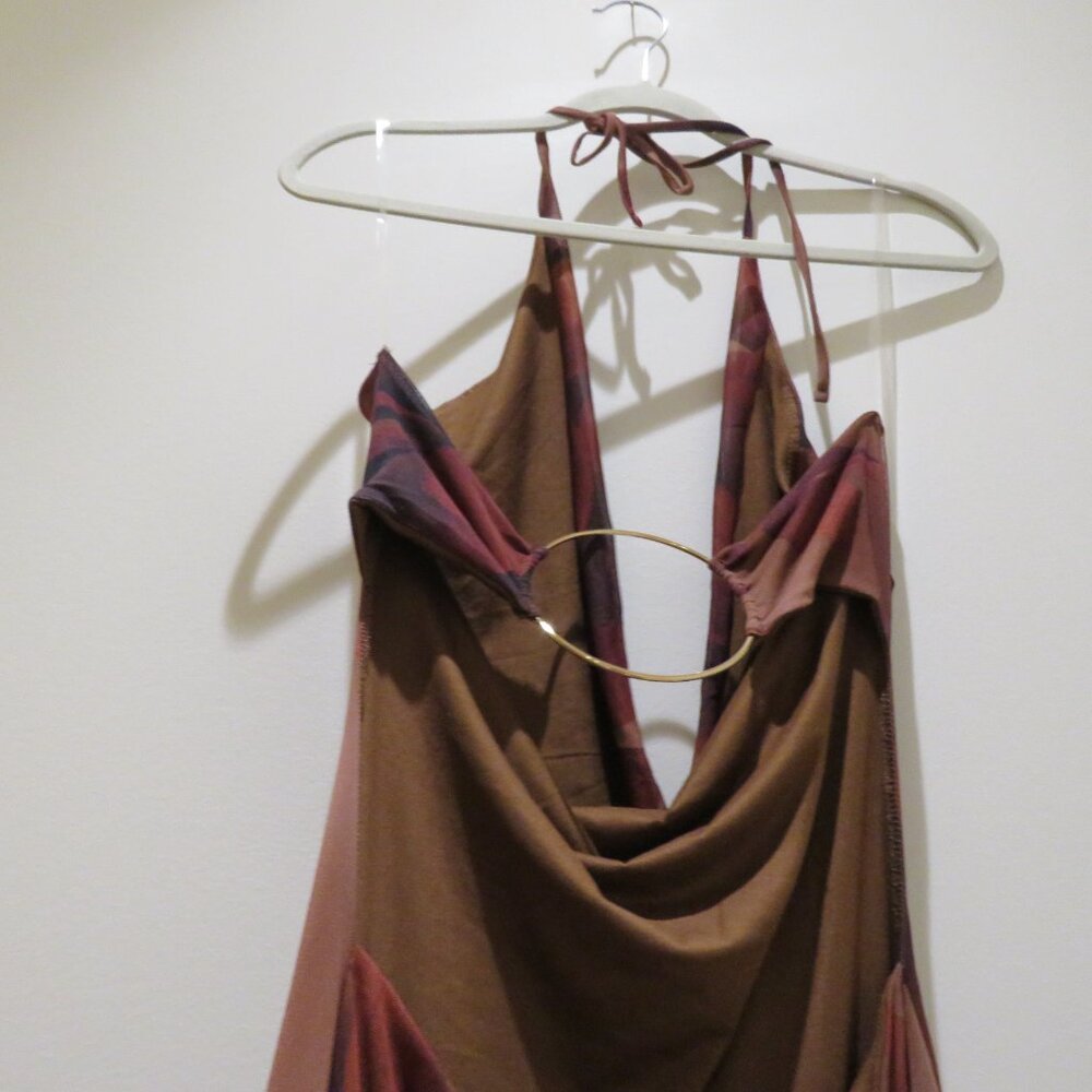 WINDSOR Drama Meets Paradise Floral Maxi Dress in Brown Y2K Whimsigoth Friends - Picture 11 of 14